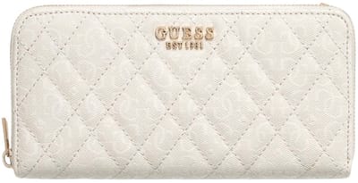 GUESS portemonnee Isemay SLG Large Zip Around Wallet Creme White crème