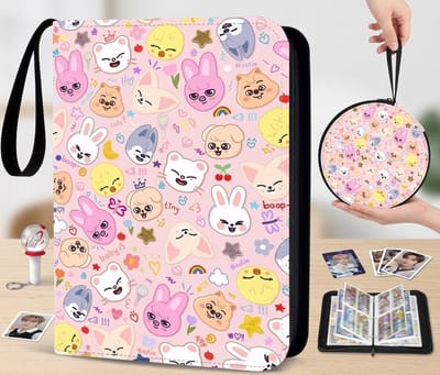 Vellaro Photocard Binder - Verzamelmap - 400 kaarten - Geschikt voor Kpop - Stray Kids - Roze