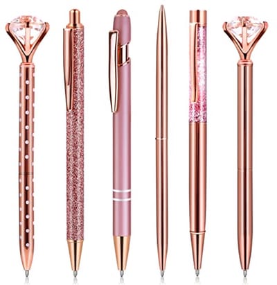 Allecto - Balpen Set - Elegant Kantoor Stationery - Roségoud - 6-delige Set - Ideaal voor Vrouwen - Luxe uitstraling - Perfect voor Thuis of Werk