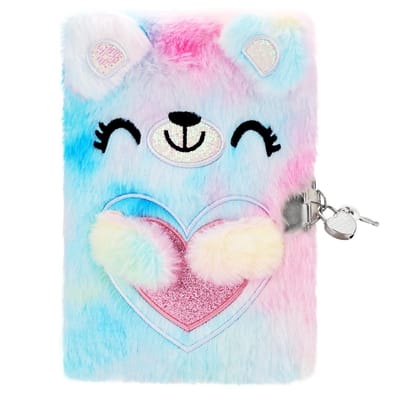 Dailygoods- Dagboek met slot - A5 - 160 pagina's - Pluche - Notitieboek voor meisjes - Compact en lichtgewicht - Perfecte verrassing - Notitieboekje