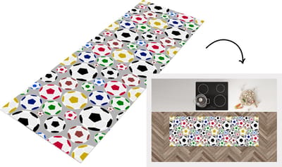 Keukenloper - Loper keuken - Voetbal - Patroon - Sport - 150x50 cm - Keukenloper vinyl