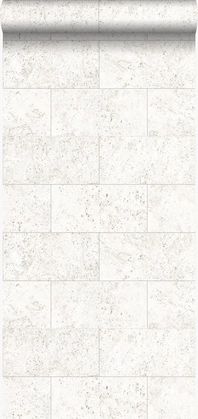 Origin Wallcoverings behang kalkstenen blokken gebroken wit - 347580 - 53 cm x 10,05 m