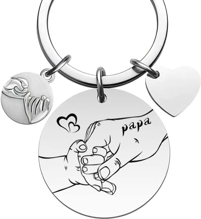 Dailygoods- Vaderdagcadeau - Metalen Sleutelhanger - Dubbelzijdige Bedrukking - Cadeau voor Papa - Praktisch Geschenk - Liefdevolle Motieven
