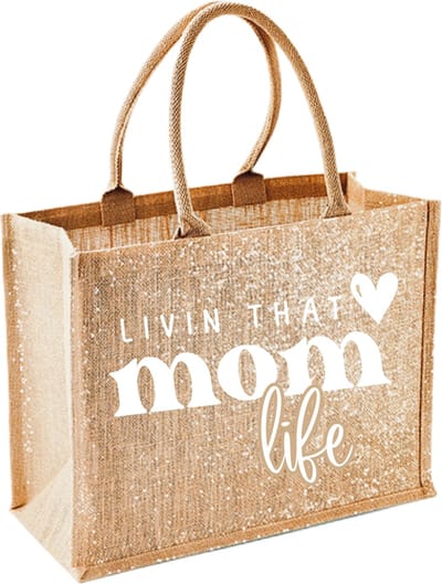 Tas voor het strand - Moederdag cadeau - Livin that Mom life - Persoonlijke strandtas