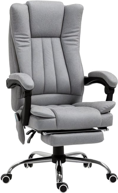 Vinsetto-Bürostuhl-Mikrofaser, Stahl-62L x 67B x 113-120H cm-Grau