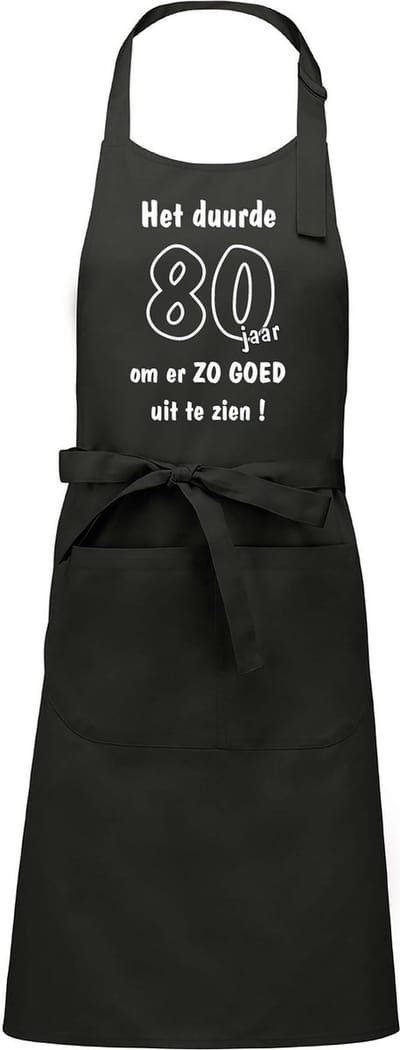 Mijncadeautje - Keukenschort - BBQ schort - Het duurde 80 jaar - chique grijs