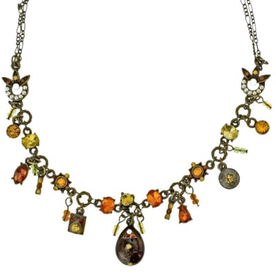 Behave - Vintage ketting bruin - Sierlijke herfstlook - Nikkelvrij