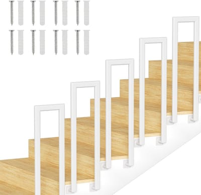 U-vorm Elliptische Buis Zijdelingse montage Leuning 95cm Ijzer Leuning Buiten & Binnen Trap Leuning Trap Balkon Balustrade Wit