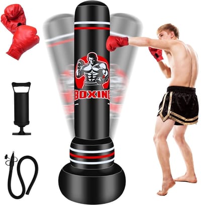 NBAP® Boksbal Staand - Boxbal Volwassenen - Bokszak - Zwart