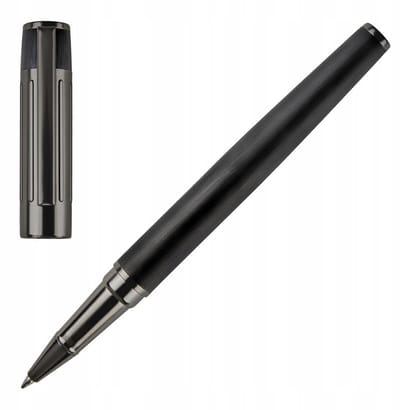 Hugo Boss Gear Ribs Zwarte Balpen - Stijlvol en Moderne Schrijfgerei