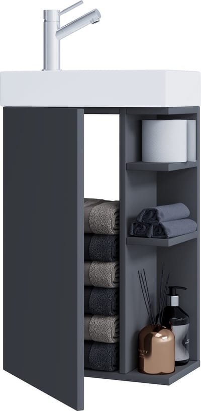 2-delige badkamermeubelset gastentoilet gastentoilet wastafel klein smal Lumia