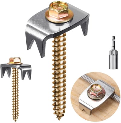 Omheiningnietjes - Draadomheiningsnietjes - Hekwerk Bevestigen - Roestvrij Staal - 100 stuks - Zilver
