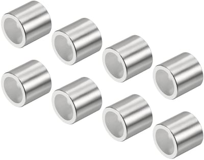 Inline Shaft Bearing Spacers voor Skates - 8 Stuks Aluminium Speed Spacer Hardware voor 8mm As, Zilver en Duurzaam