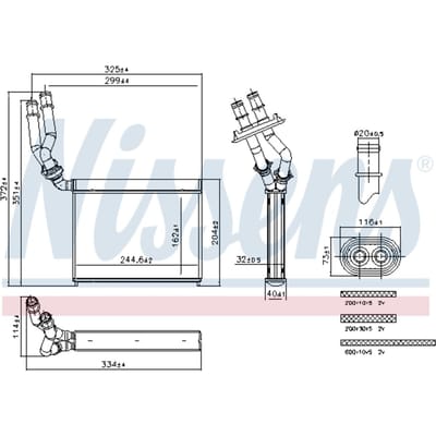 Warmtewisselaar, interieur verwarming NISSENS 707299