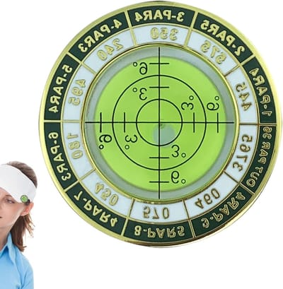 Golf Bal Marker - Putting Hulp - Nauwkeurig Putten - Geïntegreerde Waterpas - 4 cm - Zilverkleurig