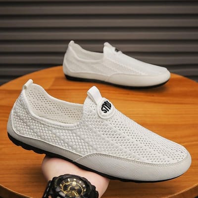 Herenschoenen Zomer Holle Mesh Oppervlak Ademend Dunne Rijschoenen Mesh Oppervlak Schoenen Heren Sport Vrije tijd Doug Trendy Schoenen 45 orange