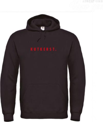 Foute kersttrui hoodie zwart L - Kutkerst - rood - soBAD. | Kersttrui soBAD. | kerstsweaters volwassenen | kerst hoodie volwassenen | Kerst outfit | Foute kerst truien
