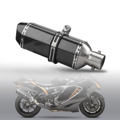 1,5-2 inch inlaat motorfiets uitlaatpijpen slip op demper koolstofvezel stijl staartbuis hoog gray