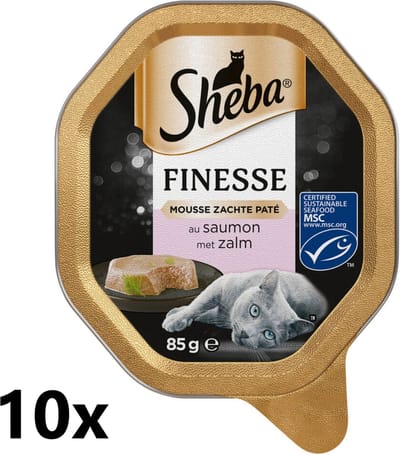 Sheba Alu - Finesse Mousse met Zalm - 10x85g - Kattenvoer