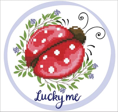 DIAMOND DOTZ DD3.019, Originele 5D Diamond Painting Set Lucky Me, Knutselpakket met 1.386 Ronde Steentjes, Dotz voor Volwassenen, Hobbypakket ca. 24 x 23 cm voor Kinderen Vanaf 8 Jaar