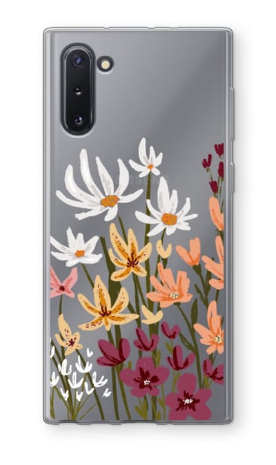 Case Company® - Hoesje geschikt voor Samsung Galaxy Note 10 hoesje - Painted wildflowers - Soft Cover Telefoonhoesje - Bescherming aan alle Kanten en Schermrand