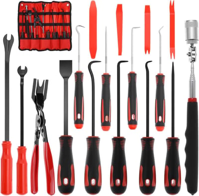 Haken en Pick Set - Olie Dichtingen Gereedschap - Onderhoud Voertuigen - 17 Delige Set - Magnetische Grijper