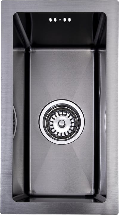 Lendo Online Spoelbak voor keuken 240x440x200mm (24x44x20cm) Zwart - Antraciet RVS - Roestvrij staal - Wasbak met waterafvoersysteem - Gootsteen + bevestigingshaken Binnenmaat 19x39cm