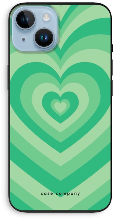 Case Company® - Hoesje geschikt voor iPhone 14 hoesje - Hart Groen - Biologisch Afbreekbaar Telefoonhoesje - Bescherming alle Kanten en Schermrand