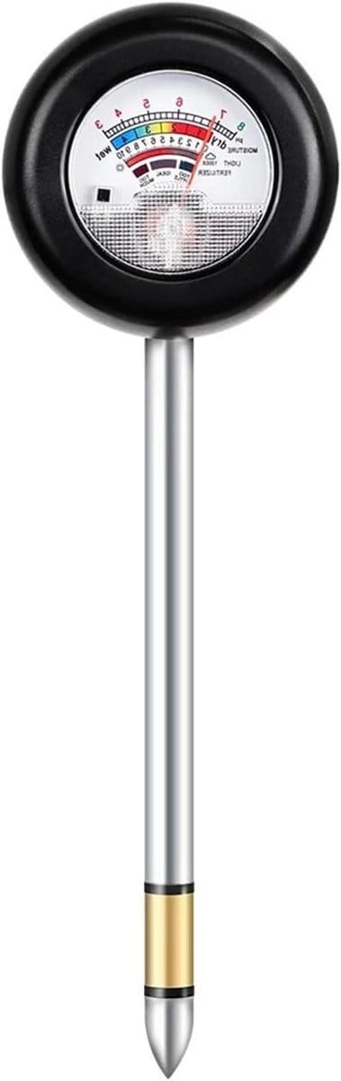 Bodem Meter - Planten Tester - Planten Verzorgen - 4 In 1 Functies - 165 mm Sonde - Zwart
