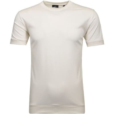 Ragman T-Shirt Uni Round Neck Pima Cotton with Cuffs Ecru / male