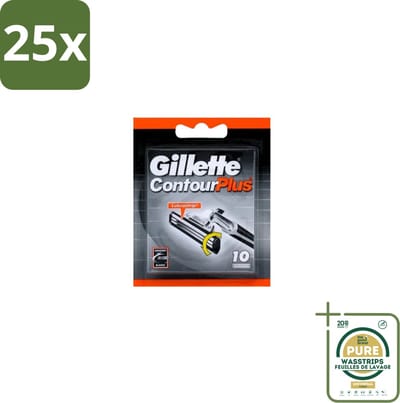 25 x Gillette Contour Plus – Wegwerpscheermesjes – 10 mesjes - Grootverpakking - Scheermesjes - Scheermes - Scheersysteem - Scheerbeurt - Huidcomfort