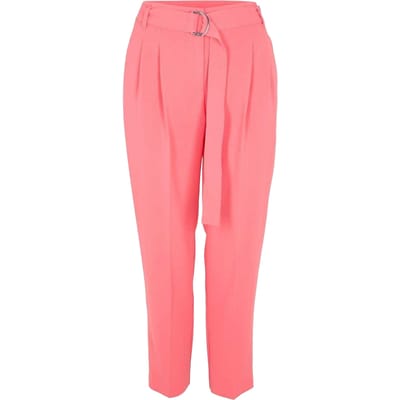 Boss Tapiah effen rechte broek voor dames (Helder Roze)