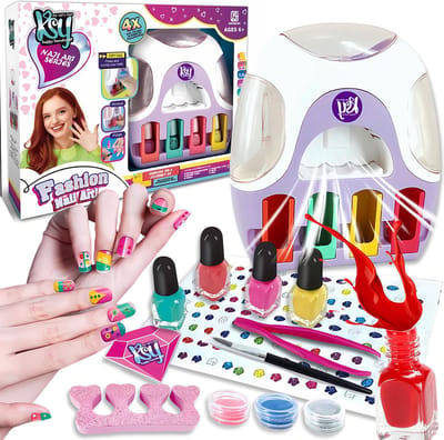 Learnlogic Ult-501 Nieuwe Nagelspeelset voor Meisjes met Droger, Inclusief Afpelbare Nagellak, Verjaardagscadeau voor Meisjes, Feestdagencadeau voor Meisjes Geschikt voor Meisjes vanaf 6 Jaar