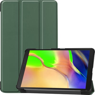 Hoesje Geschikt voor Samsung Galaxy Tab A 8.0 (2019) - Dun & Stevig - Trifold Bookcase - Hard Cover - Hardcover Book Case - Tablet Hoes - Donkergroen