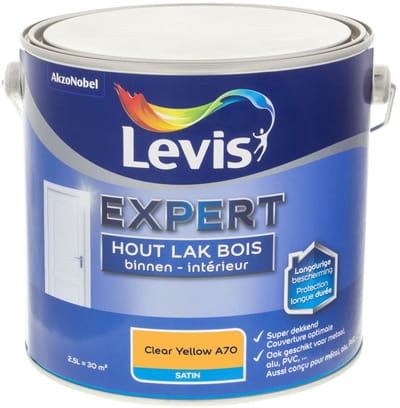Levis - Expert Hout Lak Binnen Satin Mix - Clear Yellow A70 - Mengverf - 2,5 L