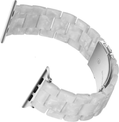 Fungus - Smartwatch bandje - Geschikt voor Apple Watch 42 / 44 / 45 / 49 mm - Series 1 2 3 4 5 6 7 8 9 SE Ultra iWatch - Hars - Wit