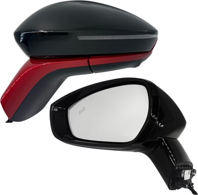 BILMAX Linkerbuitenspiegel voor Chery Omoda 5 Pro 2024-2025, met richtingaanwijzer, elektrisch inklapbaar, dodehoekassistent, instapverlichting, camera, zwart glanzend, 12+1 pin (bestuurderszijde)