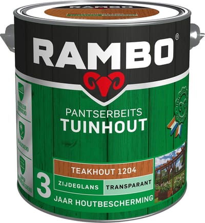 Rambo Pantserbeits Tuinhout Zijdeglans Transparant - Gelijkmatig Vloeiend - Teakhout - 2.5L