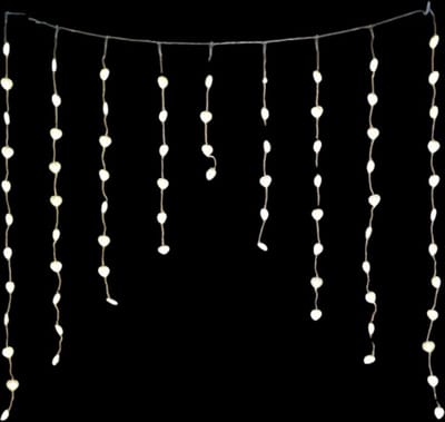 Luca Lighting Verlichting gordijn harten wit 76LED ,IP44, 8Functie, Timer - L120xB120cm