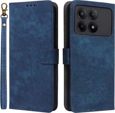 Coverup Hoesje - Geschikt voor Xiaomi Poco X6 Pro 5G Hoesje - Coverup Book Case met Koord - Blauw