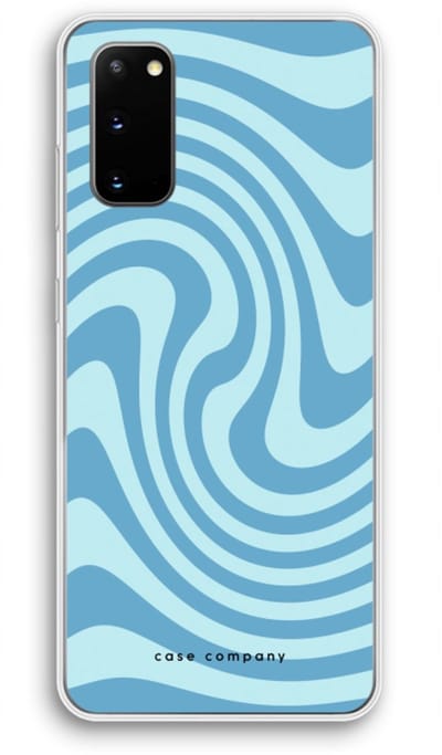 Case Company® - Hoesje geschikt voor Samsung Galaxy S20 hoesje - Swirl Blauw - Soft Cover Telefoonhoesje - Bescherming aan alle Kanten en Schermrand