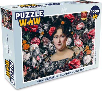 Puzzel Oude meesters - Bloemen - Collage - Legpuzzel - Puzzel 1000 stukjes volwassenen