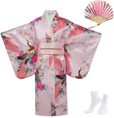 Vintage Meisjes Kimono - Traditionele Japanse Kleding voor Kinderen, Perfect voor Bruiloften en Feesten