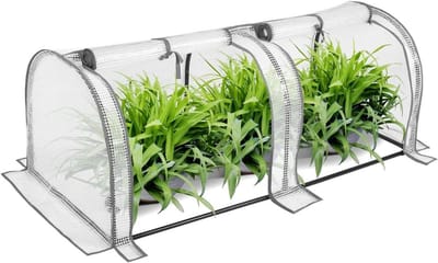 Famanu - Foliekas, waterdicht kweekhuis, weerbestendig tomatenkweekhuis, PE draadweefselfolie, multifunctioneel broeikas plantenhuis voor tuin balkon, 130 x 60 x 50 cm, wit