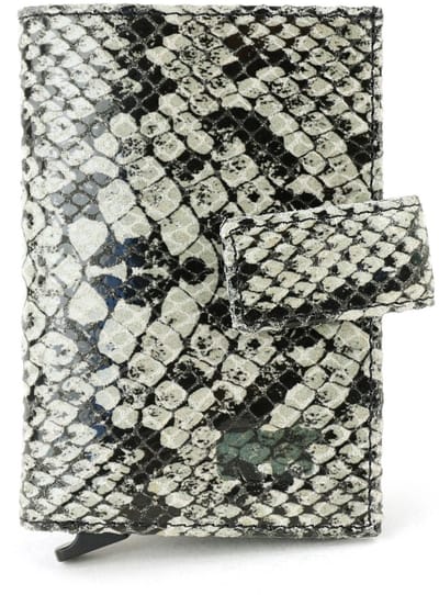 Bear Design Elsie Leren Creditcardhouder / Pasjeshouder / Portemonnee - Snake Grey