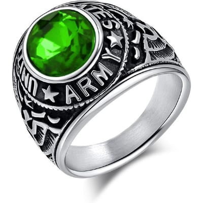 Het Amerikaanse wapen is voorzien van een vintage titanium stalen ring met een Amerikaanse zeearend, terwijl het Korps Mariniers is versierd met diamanten. 11#
