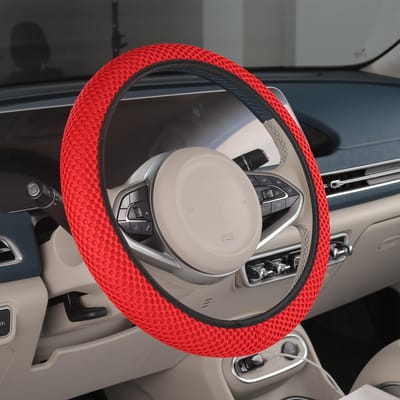 Ademende Ice Sliky Fiber Stof Auto Stuurhoes Koelend in de Zomer Zonder Binnenring Elasticiteit Zachte Doek Beschermhoes