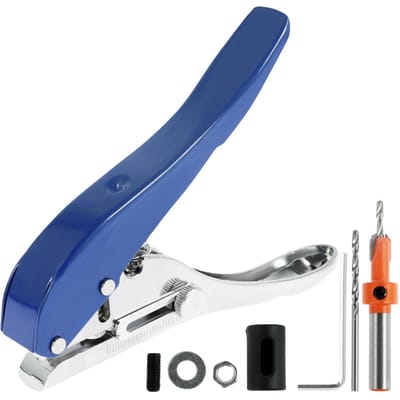 Handmatige Kantband Pons Tang 8mm Gat Kaart Ponsgereedschap voor Plastic Plaat Fotopapier PVC ABS Opener Nagelgat Maskeertang blauw