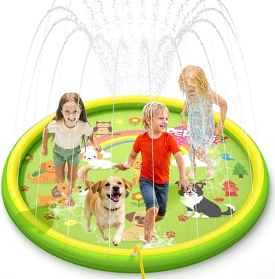 waterspeelmat fontein - Splash Pad - PVC - Grote Diameter van 170 cm - Kleurrijke Zee Motieven - Voor Kinderen en Huisdieren