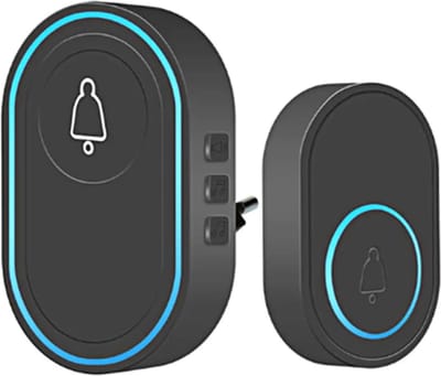 DrPhone Ringlink - Draadloze Deurbel - 58 Melodieën - 5 Verstelbare Geluidsniveaus – Afstand Tot 300 Meter – Deurbel Set – IP65 Waterdicht - Zwart